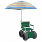 MJM International 722-ATC-ELR-YLW-GRYW-UMB-KD All Terrain Beach Wheelchair with Umbrella Heavy Duty Wheels Non-Corrosive Plastic Bearings, 2 Swivel And 2 Rigid Wheels, Padded Cushion Seat, User-Friendly Elevating Leg Rest