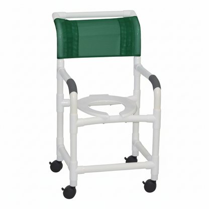 MJM International 118-3TW PVC Shower Chair with Fixed Arms – 18" Internal Seat 300 lbs. Capacity