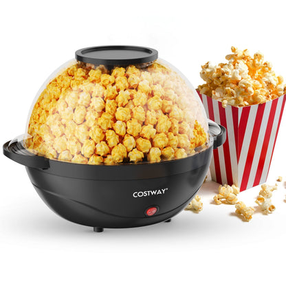 6QT Stirring Popcorn Popper Maker with Nonstick Plate