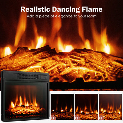 18/23 Inch Electric Fireplace Inserted with Adjustable LED Flame-23 inches