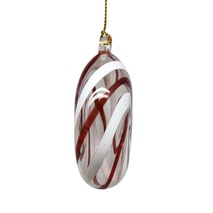 Peppermint Swirl Egyptian Glass Disc Ornament