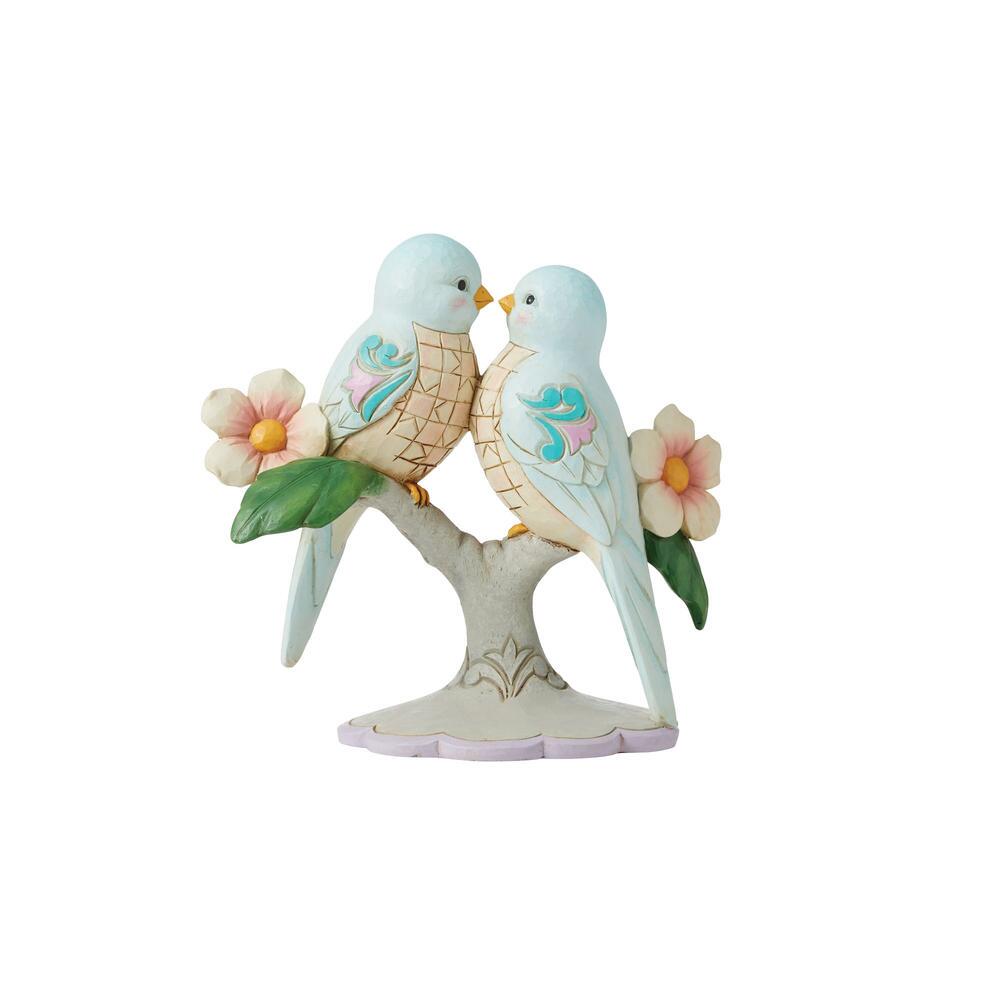 Lovebirds on Floral Branches