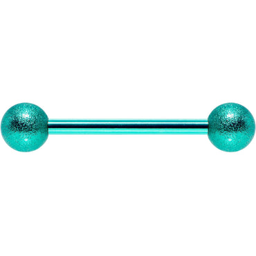 14G 5/8 Green Color PVD Sandblasted Barbell Tongue Ring