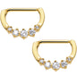 Clear Gold PVD Glam Nipple Clicker Set Created with Crystals