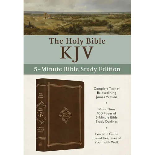 The Holy Bible Kjv: 5-Minute Bible Study Edition [Classic Hickory] - Imitation Leather