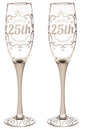 25th Anniversary Champagne Flutes - Set of 2