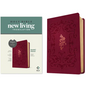 NLT Giant Print Bible, Filament Enabled (Leatherlike, Cranberry Flourish, Red Letter) - Imitation Leather