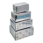 4 Piece Treat Tower Interlocking Gift Boxes - Silver