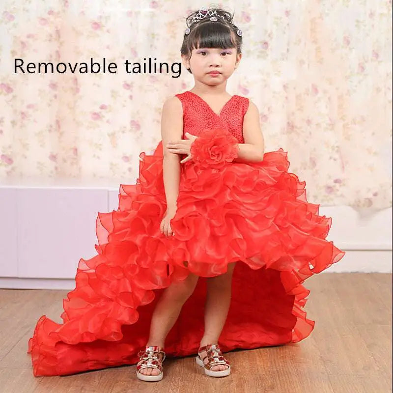 Fuchsia Layered Ruffled Dress Flower Girl Tuxedo