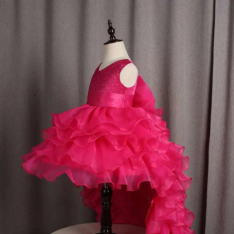 Fuchsia Layered Ruffled Dress Flower Girl Tuxedo
