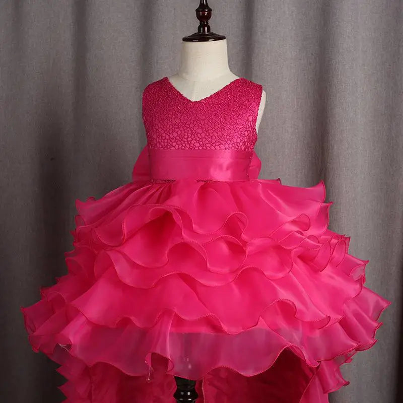 Fuchsia Layered Ruffled Dress Flower Girl Tuxedo