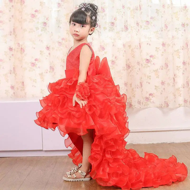Fuchsia Layered Ruffled Dress Flower Girl Tuxedo