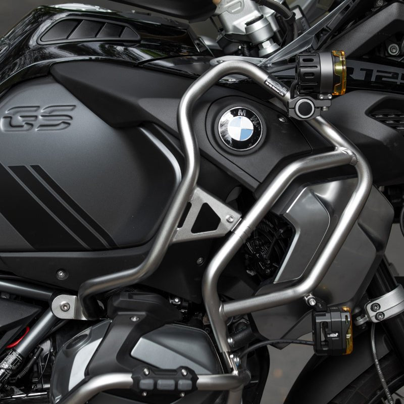 LOBOO Fuel Tank Crash Bar for BMW R1250GS Adventure (2019-on) – Stainless Steel Upper Protection Bar with Auxiliary Light Mounts