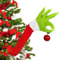 Furry Green Monster Elf Arms Hand for Christmas Tree Ornaments