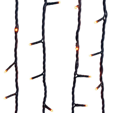Jingle Bright 100 LED Light Set - Orange - Green Wire