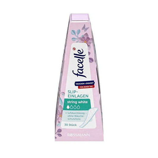 Facelle Daily Pads for Women - Ultra-Thin, Breathable, String-Tanga Compatible - 30 Count