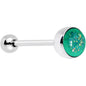 Green Faux Opal Fun with Color Barbell Tongue Ring