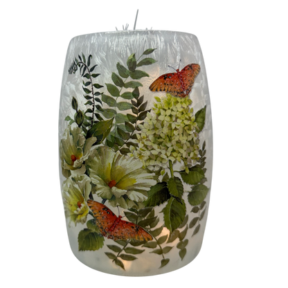 Flutters and Flowers - Lighted 5.5 Inch Vase