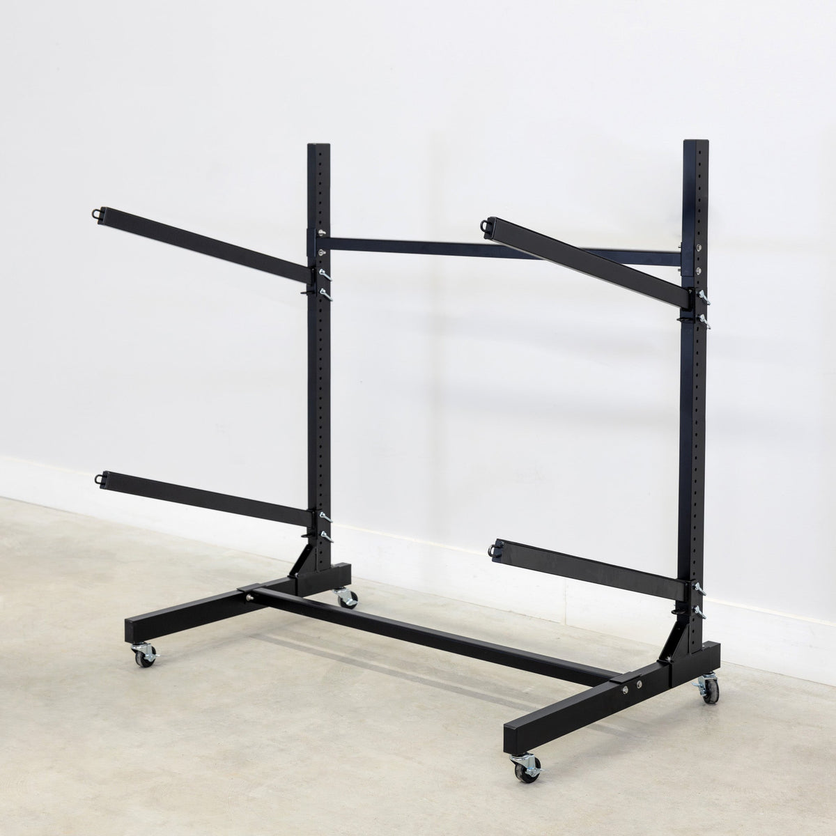 G-Watersport 2 Kayak & Canoe Rack | 2 Levels With Wheels | Single-Sided | Black