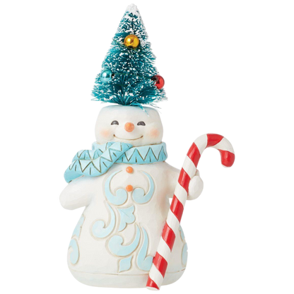 Snowman with Sisal Tree Hat Figurine