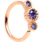 20G Purple CZ Gem Rose Gold IP Triplet Seamless Circular Ring