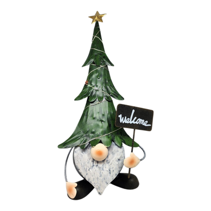 Lighted Metal Gnome Figurine -