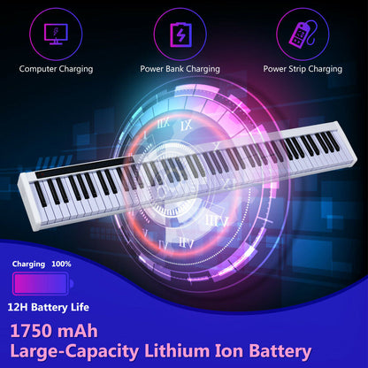 88-Key Portable Electronic Piano with Voice Function