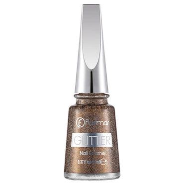 Flormar Glitter Semi-Transparent Nail Polish GL40 Golden Orchid - Long-Lasting Glitter Nail Polish