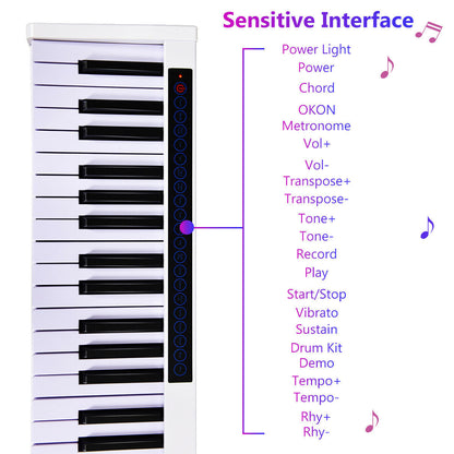 88-Key Portable Electronic Piano with Voice Function