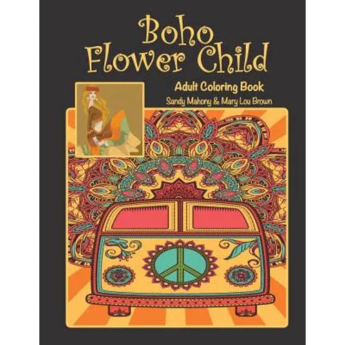 Boho Flower Child Adult Coloring Book - Paperback