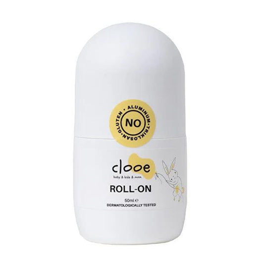Clooe Natural Kids Roll-on Deodorant 50ml - Paraben-Free, Gluten-Free, Dermatologically Tested