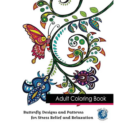 Adult Coloring Book: Butterfly Designs and Patterns for Stress Relief and Relaxation - Paperback