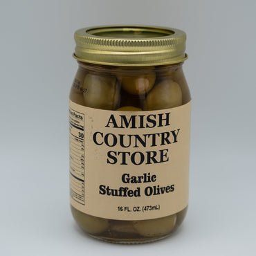 Garlic Stuffed Olives | Bold Briny Pantry Favorite | 16 oz
