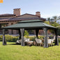 Hardtop Gazebo Aluminum Gray 12x18ft Netting Curtains 50MPH