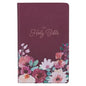 KJV Holy Bible, Giant Print Standard Size Faux Leather Red Letter Edition - Thumb Index & Ribbon Marker, King James Version, Printed Purple Floral - Leather