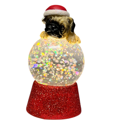 Lighted Pug Snowglobe