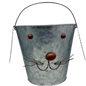 Galvanized Metal Bunny Design Bucket with Ears - Large