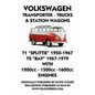 VOLKSWAGEN TRANSPORTER 1950-1979 1200cc - 1600cc WORKSHOP MANUAL - Paperback