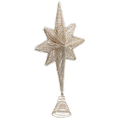 Golden Glow LED Star Tree Topper - Sixteen Inches