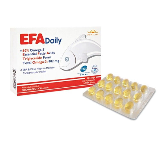 New Life Omega-3 Dietary Supplement - 670mg Fish Gelatin Capsules, Gluten-Free, IFOS Certified