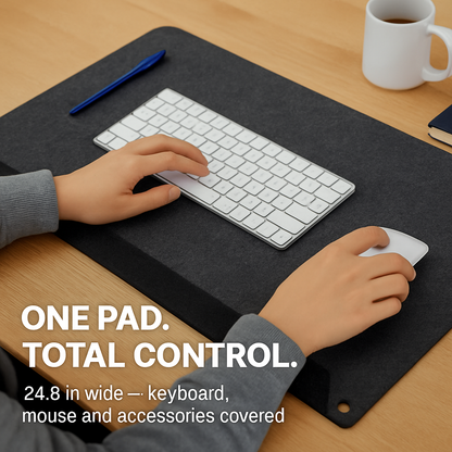 Large Felt Gaming Mouse Pad, 63 x 33 cm