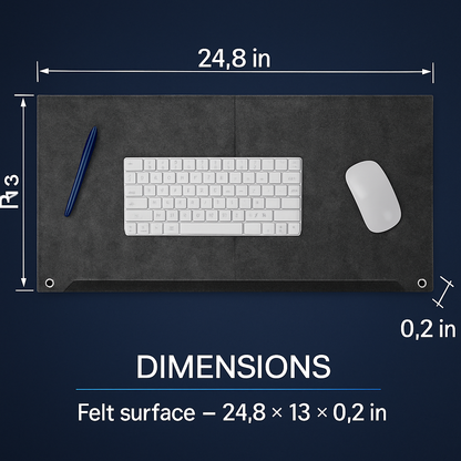 Large Felt Gaming Mouse Pad, 63 x 33 cm