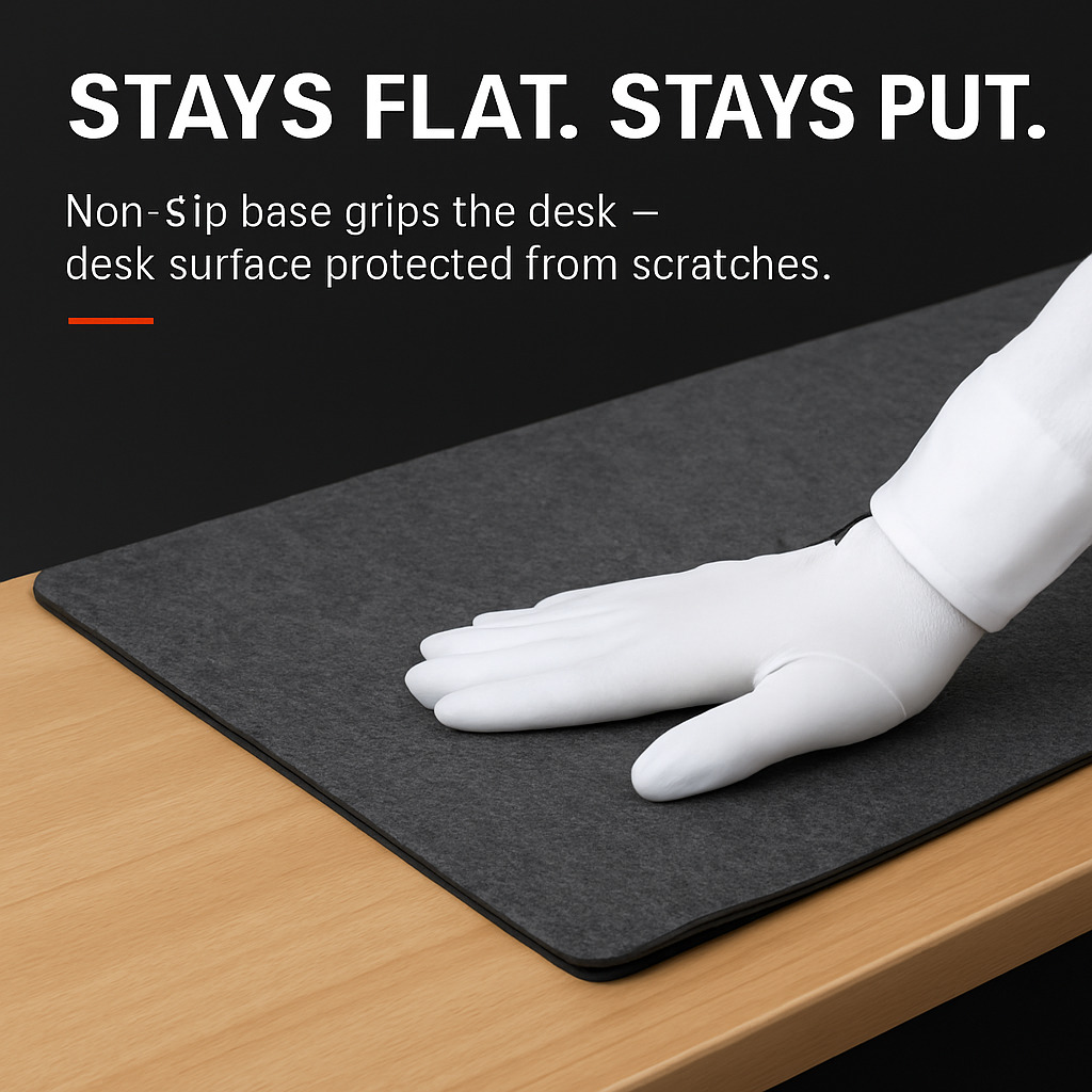 Large Felt Gaming Mouse Pad, 63 x 33 cm