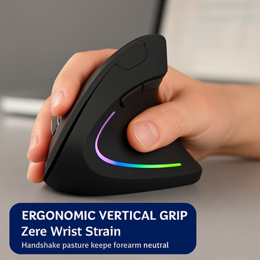Wireless Vertical Mouse with 6 Buttons and Adjustable DPI