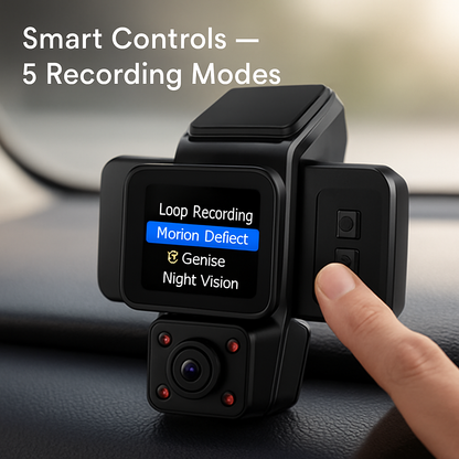 3-Channel WiFi Dash Cam with Night Vision and G-Sensor