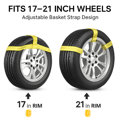 Car Basket Straps for Tow Dollies - Secure Wheel Transport