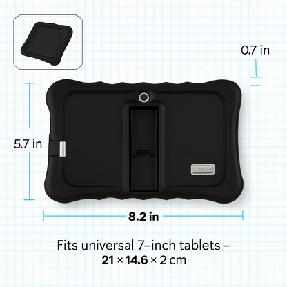 Shock-resistant Silicone Snap-on Case with Stand for 7” Tablets