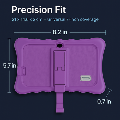 Shock-resistant Silicone Snap-on Case with Stand for 7” Tablets