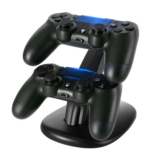 Charging Dock Station Dual Micro USB Charger Stand For PS4 Pro/PS4 Slim Gamepad Controller Handle Charging Station w/ Blue Indicator Game Lovers