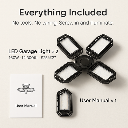 Garage Lights Deformable LED Shop Light with Blades